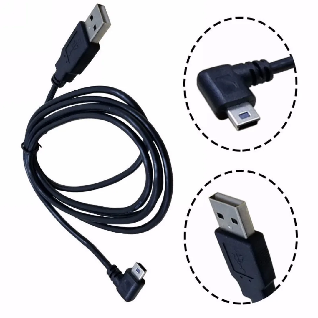 Universal USB 2.0 A Male Plug to Mini 5 Pin Left Angled Plug Data Cable Cord 1.5m/5F 3m/10F  Male Data Digital Cable Accessories
