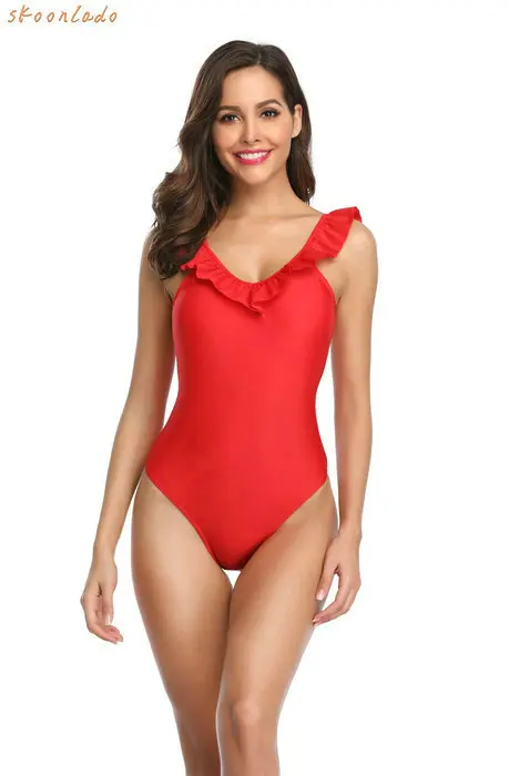 

Sexy swimsuit new style one piece suits women watersports clothing gathers together conservative slim lady suit conjoined triang