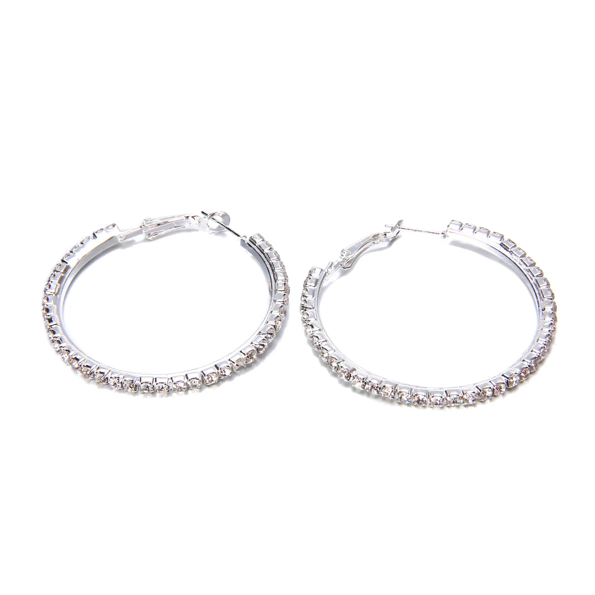 Luxury Elegant Crystal Round Circle Earrings Fashion Charming Hoop Earring Trendy Jewelry Birthday Gifts For Women