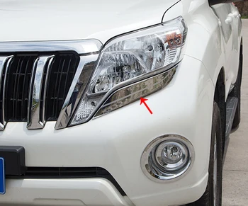 

2pcs for TOYOTA PRADO 2014-2016 Light eyebrow sticker Headlight trim strip Decorative bright strip sticker