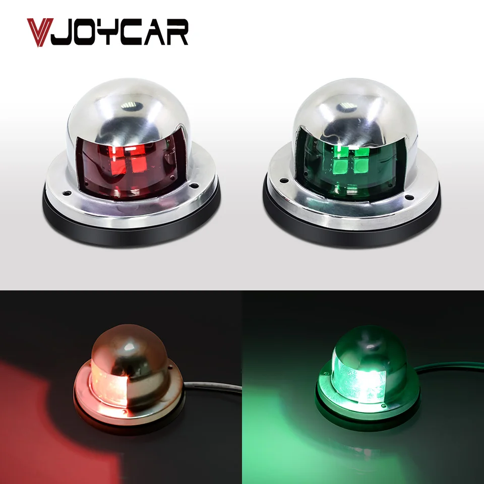 

12V Stainless Steel Navigation Light LED Red Green Sailing Signal Light for Yacht Car Moto Bike Boat Accessories Marine Safety