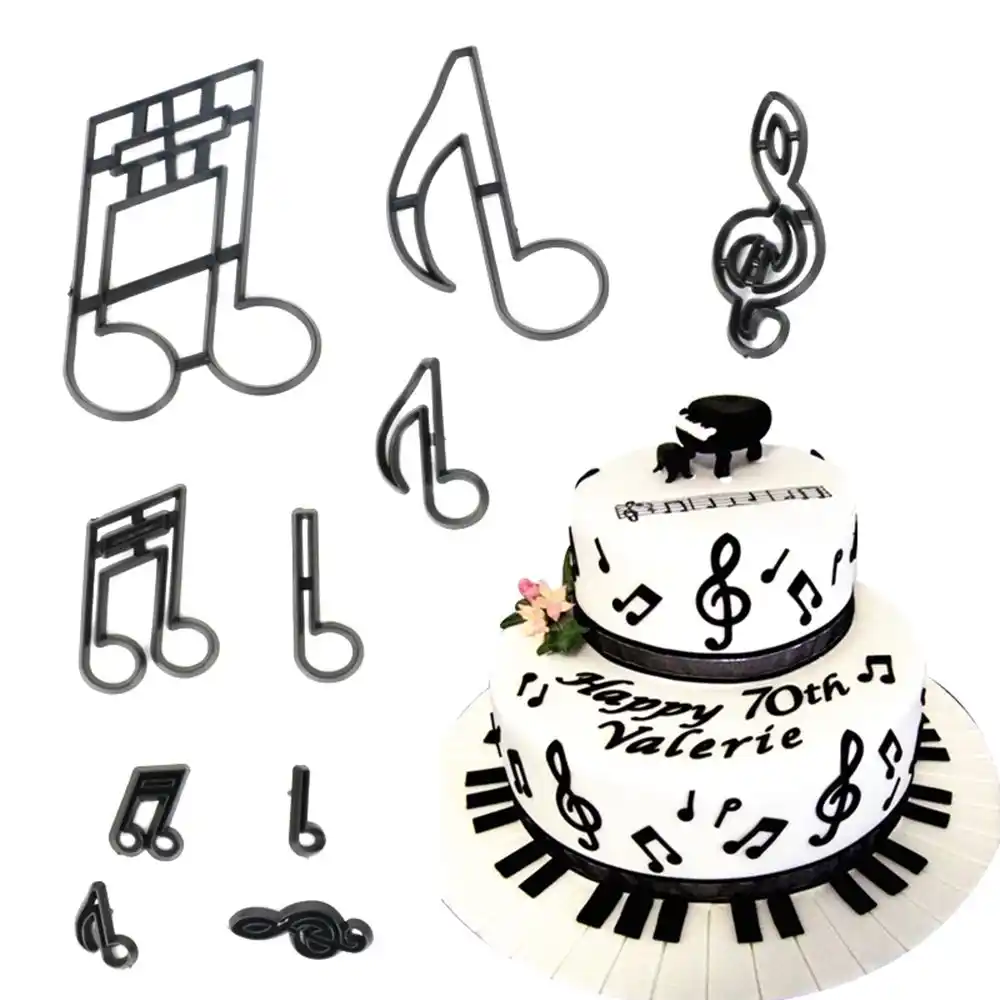 10pcs Set Music Notes Cookie Cutter Plastic Sugarcraft Fondant