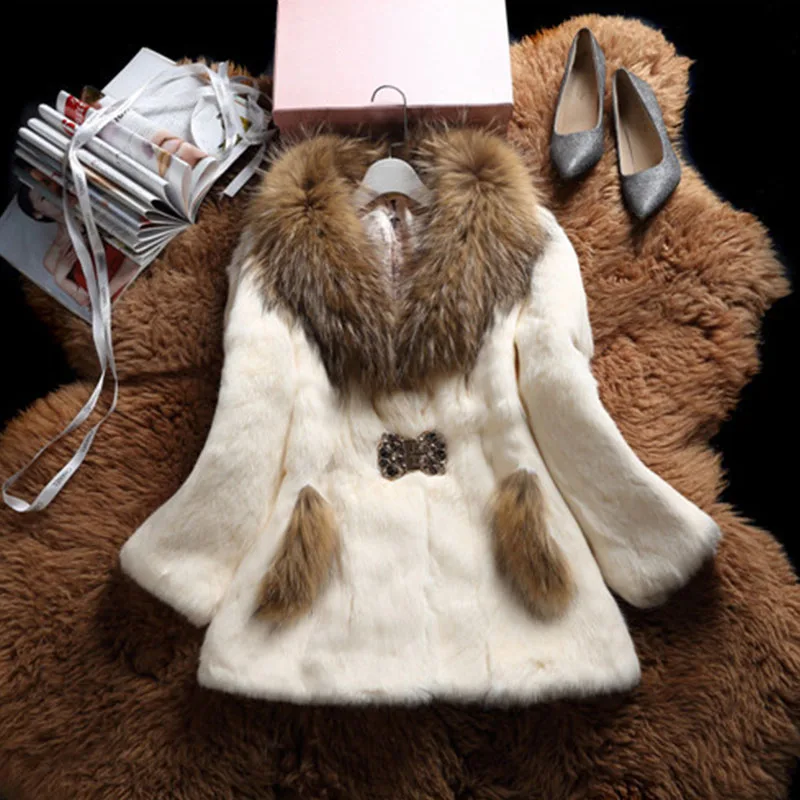 Real Fur Coats For Women New Rabbit Fur Coat Winter Autumn Brand Sale Fur With Raccoon Dog Fur Collar Outwear High Quality Real Fur Coats For Women New Rabbit Fur Coat Winter Autumn Brand Sale Fur With Raccoon Dog Fur Collar Outwear High Quality