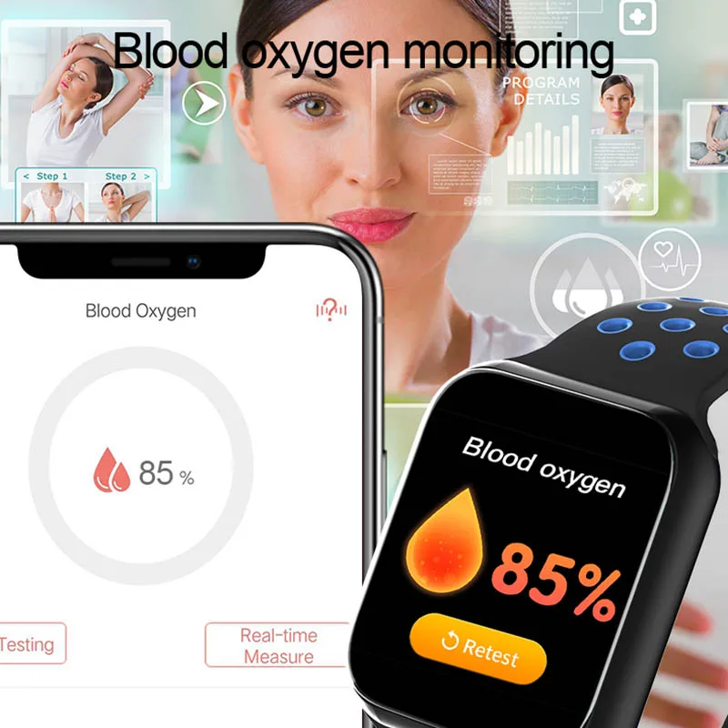 Men Smart watch Touch Control Heart Rate Blood Pressure IP67 Waterproof Women Sport SmartWatch Smart Bracelet For Android IOS