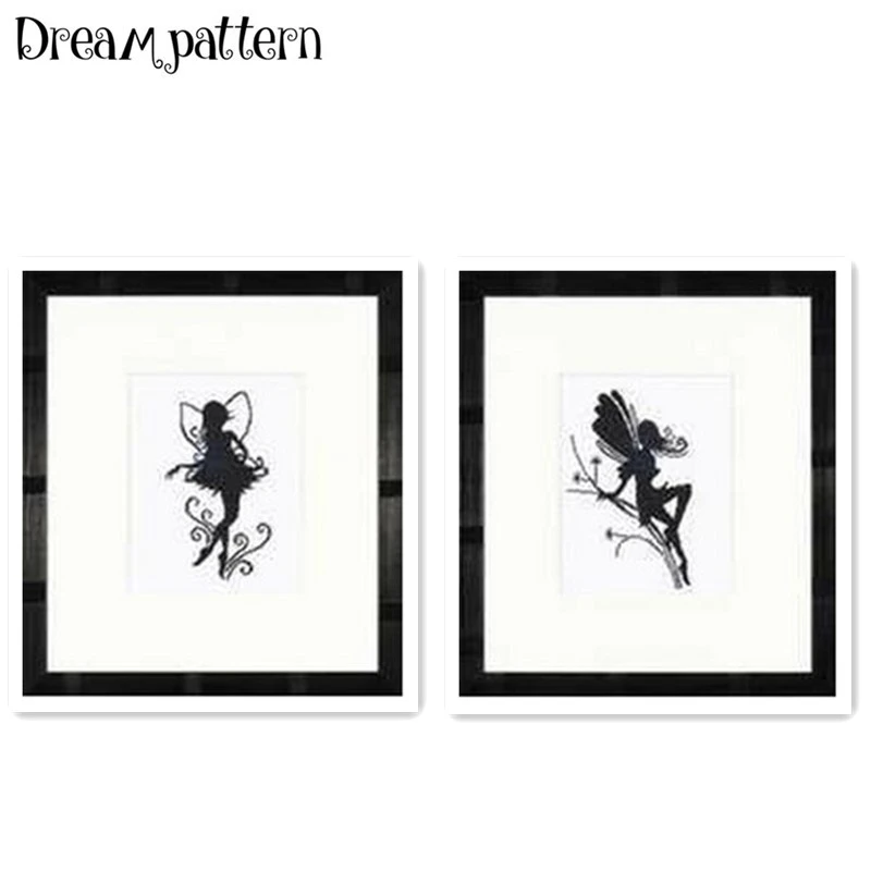 

Little fairy cross stitch package dancer lovers simple pattern white 18ct 14ct 11ct cloth cotton thread embroider DIY handmade