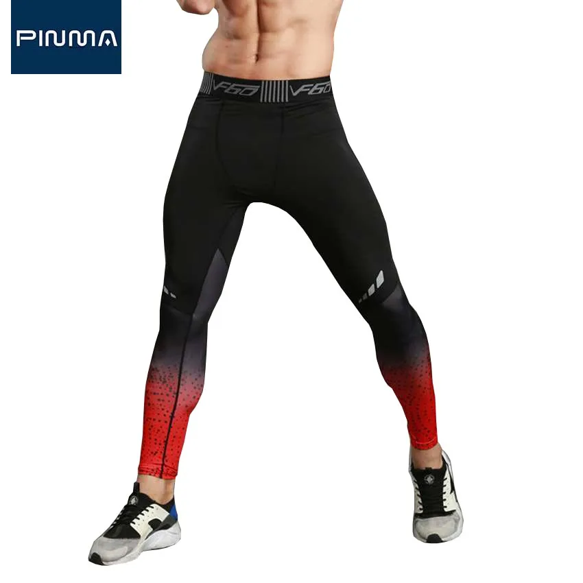 2017 brand design capri pants men high elastic waist sporting compress