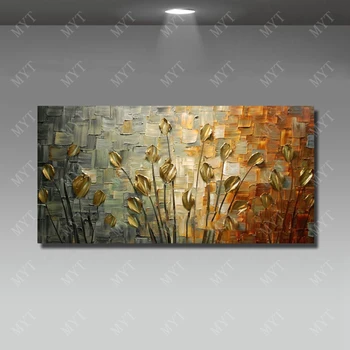 

Oil Painting on Canvas Modern Living Room Wall Decor Flower Knife Painting Hand Painted Wall Pictures No Framed