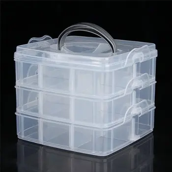 

Pills Jewelry Nail Tips Case Holder Storage Organizer 3 Layers Box 18 Grids