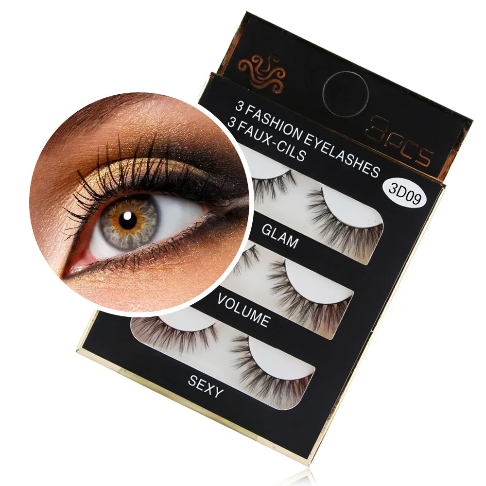 

New Fashion Style Natural Thick 1 Box Luxury 3D False Lashes Fluffy Strip Eyelashes Long Natural Party Cílios postiços zsmw