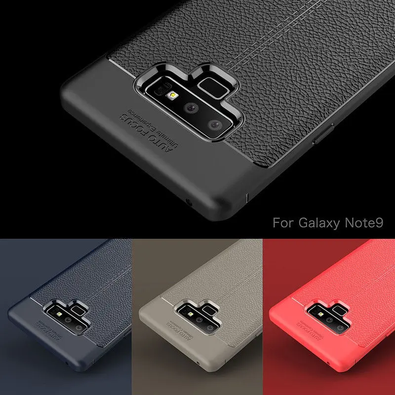 

YISHANGOU For Samsung Galaxy Note 9 8 Phone Case Litchi Leather Style Cover For Samsung Galaxy Note 8 9 Soft Silicon Back Cases