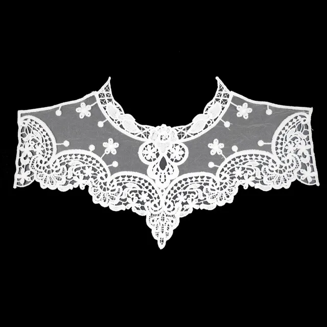 Dress Applique Lace Fabric Blouse Costume Decor Accessories DIY Neckline Collar Sewing Trims White Black 3