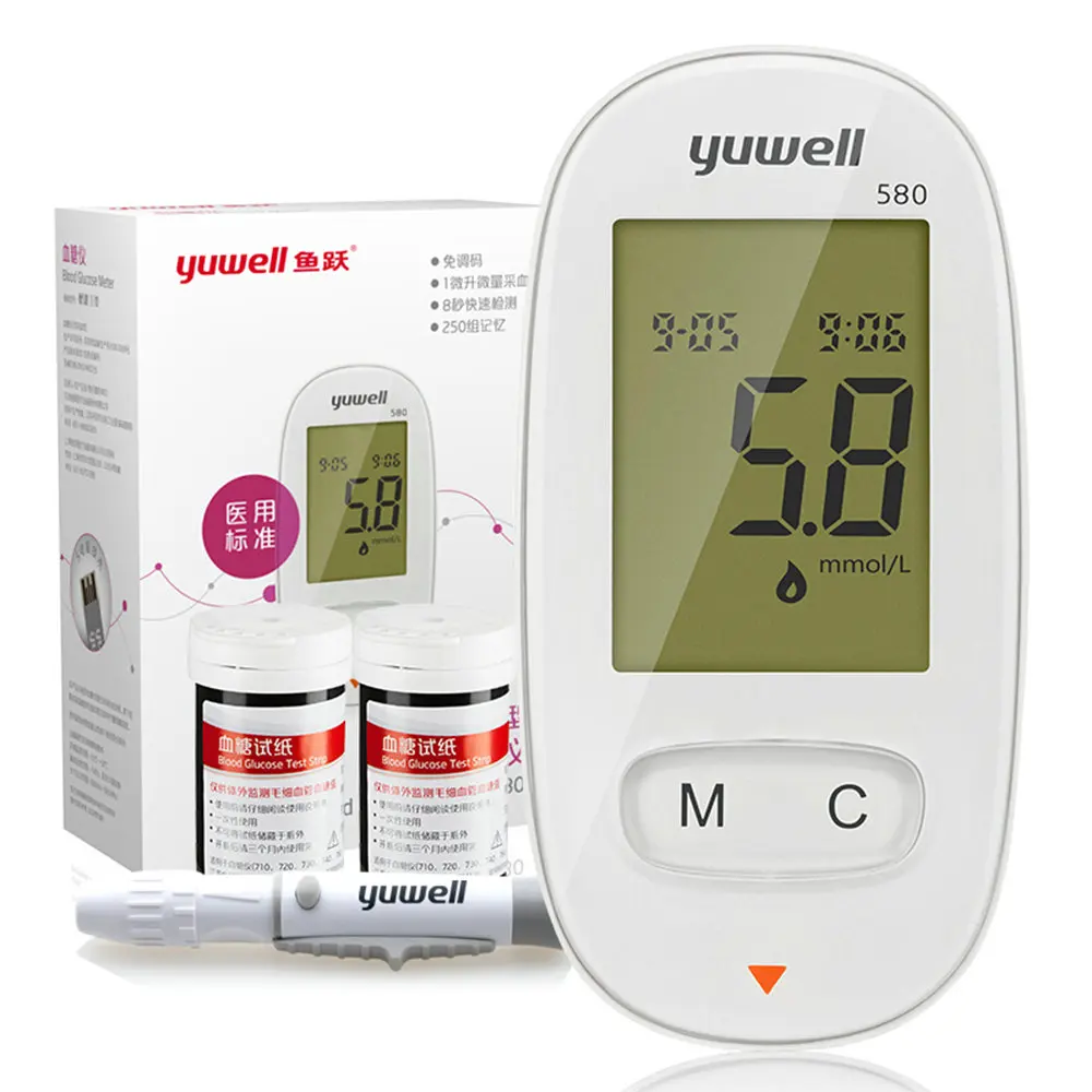 Глюкометр для диабетиков YUWELL580 глюкометр измерения уровня сахара в крови
