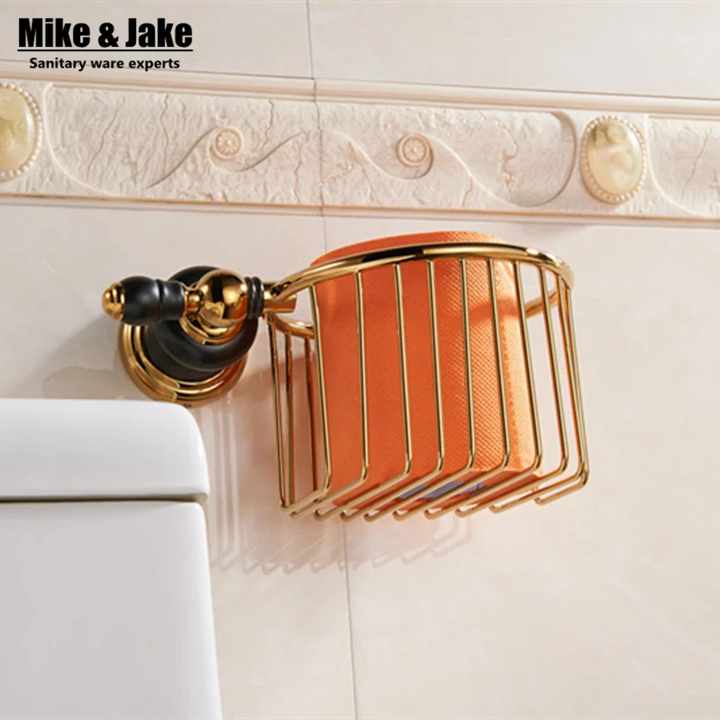 Buy Luxury gold brass Toilet Paper basket Holder