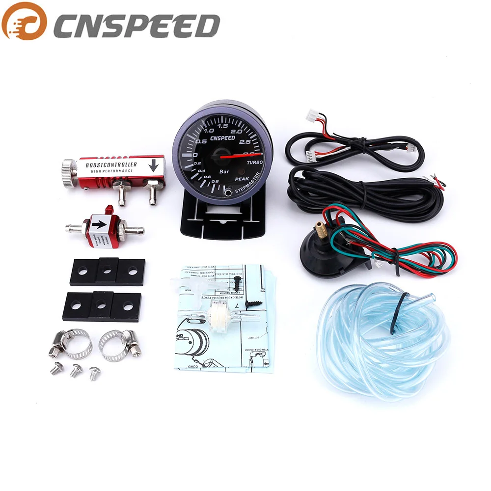 CNSPEED 60 мм 2," Автомобильный турбо Boost Gauge 3 бар 12 В+ турбо Boost контроллер комплект Регулируемый 1-30PSI с датчиком