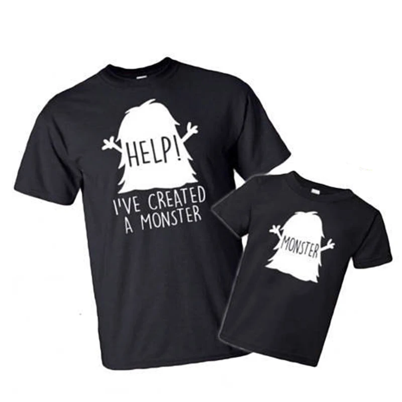 Neue Vater Sohn Jungen Kinder T Shirts Familie Passenden Outfits Brief Familie Aussehen Passenden Kleidung Kurzarm Tops Familie Kostüme
