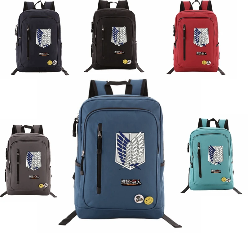 Мужской рюкзак из аниме атака на Титанов Mochila для учеников средней школы школьная
