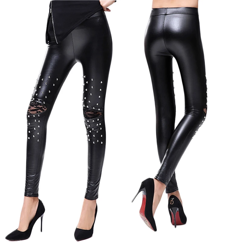 New Arrival 2017 Sexy Women Leggings Pants Black Faux