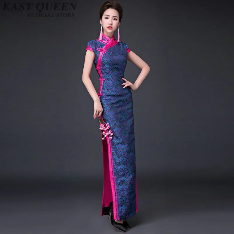Традиционная Женская длинная Ципао cheongsam grace элегантная тонкая туника высокого качества с длинным рукавом китайское восточное платье qipao AA3198 F