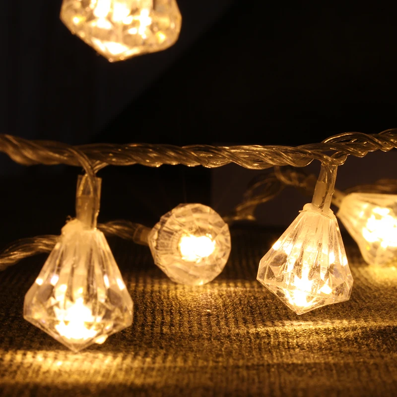 1.2M 10leds Diamond LED Fairy String Lights Copper Home Outdoor