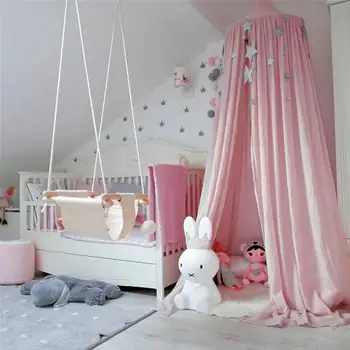 

Tent Crib Netting Palace Children Room Bed Curtain Hung Dome Mosquito Net Cotton Kids Girls Mantle Nets Tents31