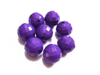 

20mm 100pcs/lot Purple Acrylic Solid Faceted Beads