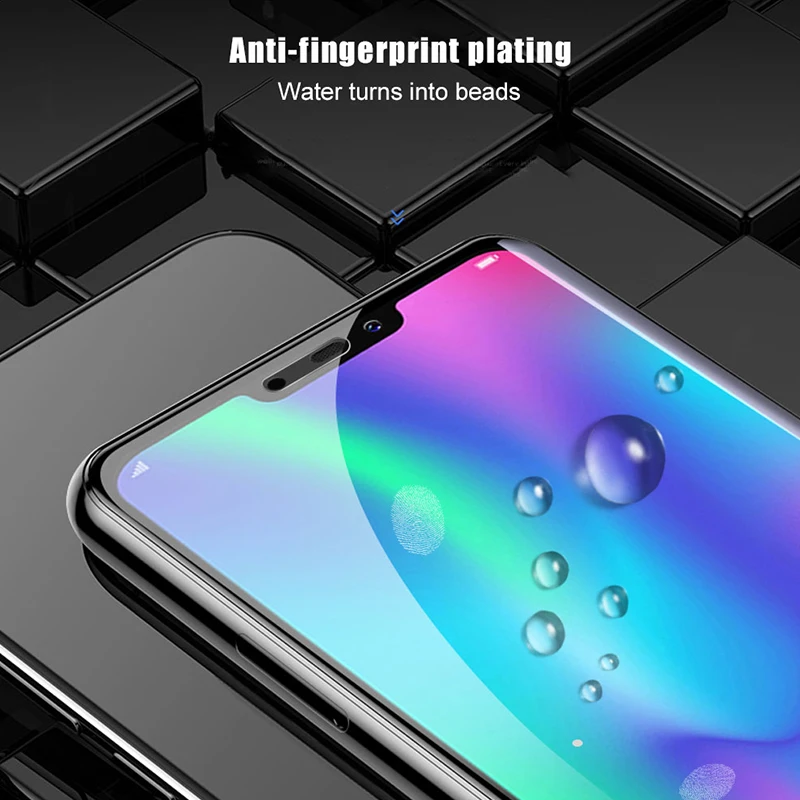 Стекло для Huawei Honor 8C закаленное стекло полное покрытие полный клей защитная