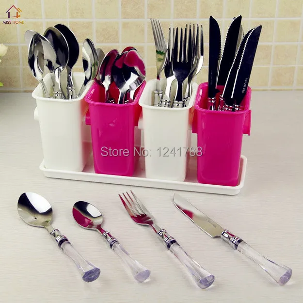 Plastic Kitchen Boxes Utensil Holder Dinnerware Rack Tableware