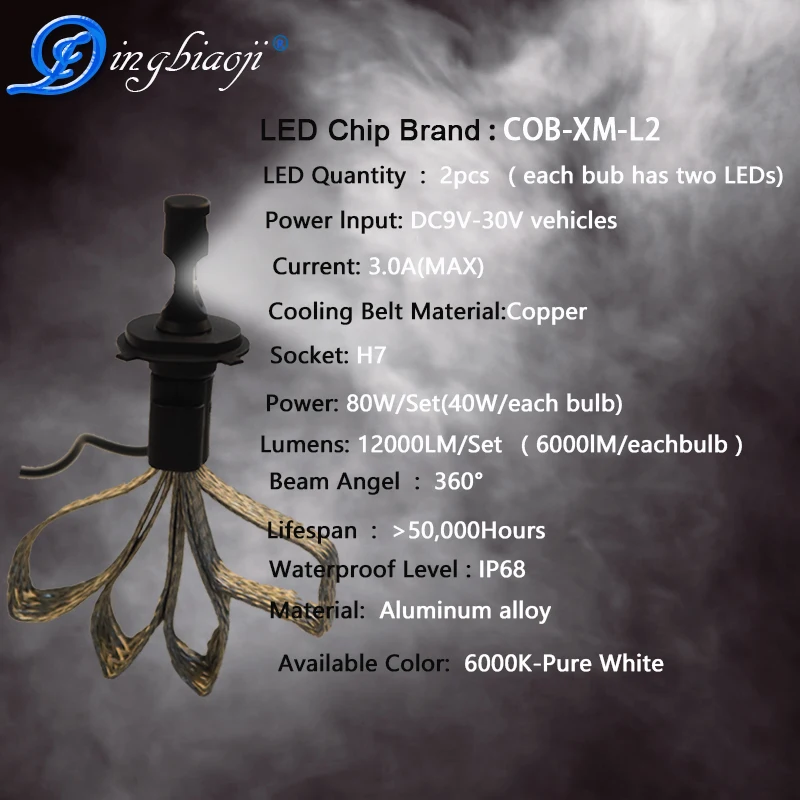 Paio di светодиодный H7 Ha Condotto La Lampadina фара Lampadine 72 Вт 6400lm 6000 К S7 Faro Авто 12В|auto 12 v|led h712 v |