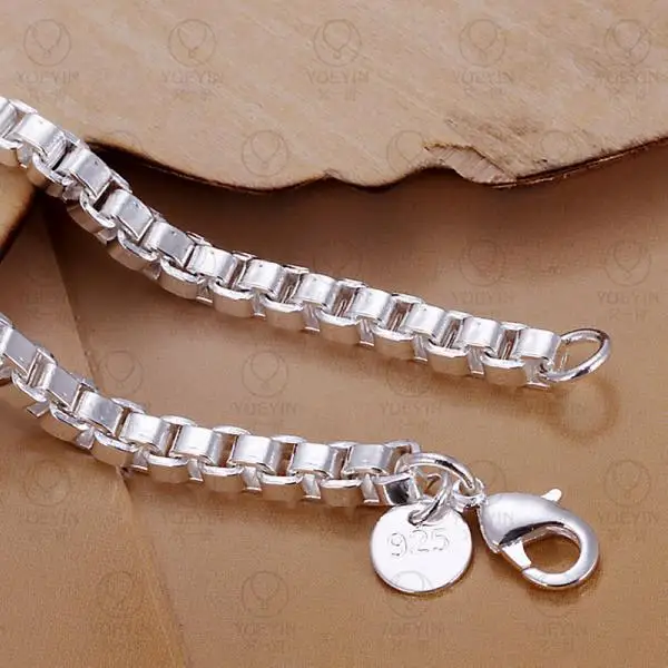 Посеребренный браслет для женщин, мужчин, влюбленных, унисекс, серебряные ювелирные изделия, без никеля,, модный H172