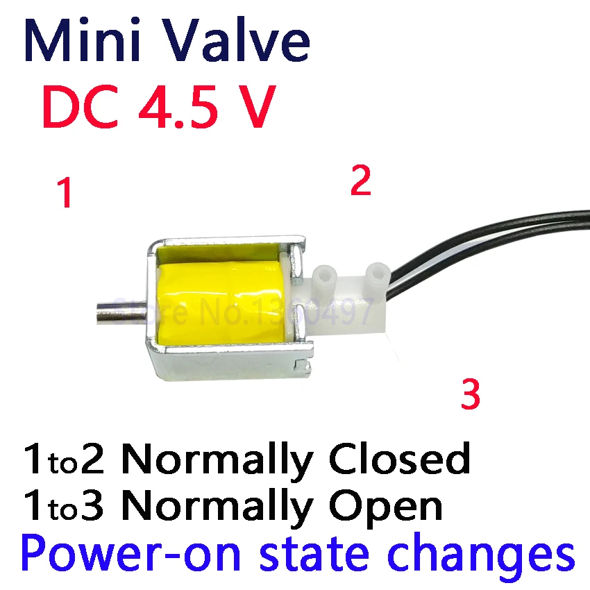 Electric 4.5V Mini Micro Solenoid valve Air Gas Release exhaust