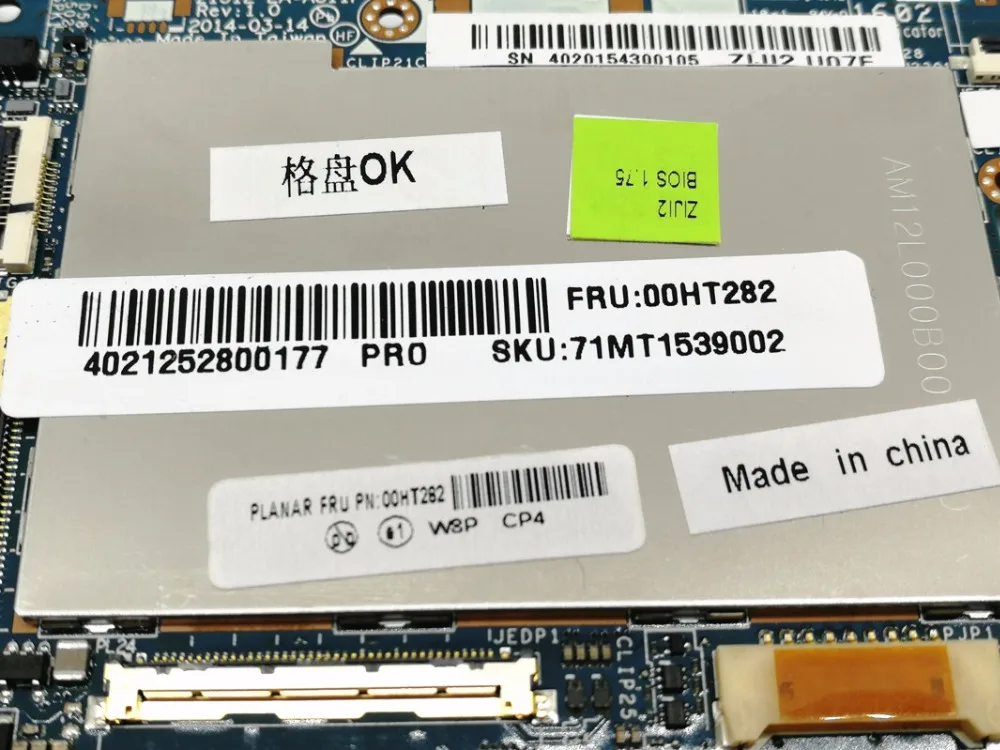 FRU 00HT282 для lenovo ThinkPad10 ThinkPad 10 ZIJI2 LA-A811P планшет ноутбук материнская плата W8P Z3795 2G 64G WWAN 32 IES тест