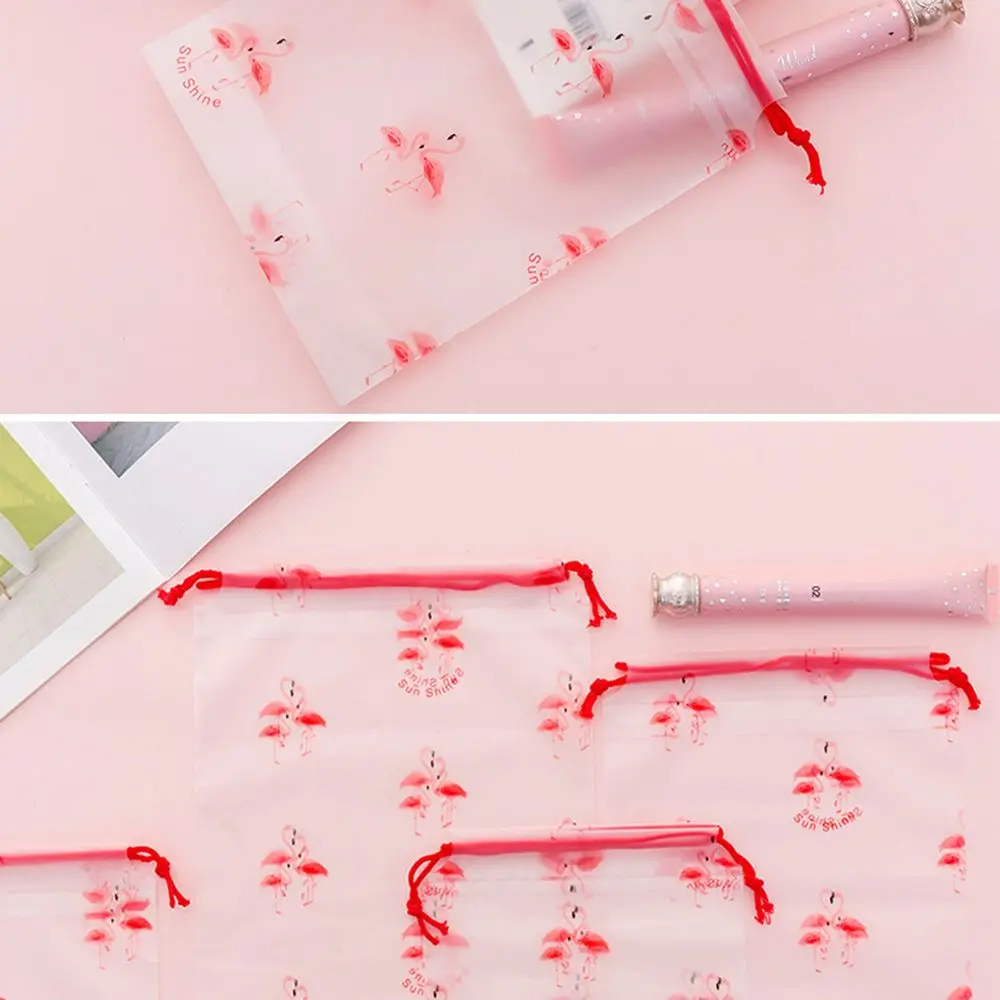 Cartoon Transparent Waterproof Pvc Mobile Beam Pocket Towel Underwear Cosmetics Storage Drawstring Bag