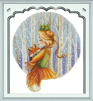 

Joy Sunday Forest princess DMC Counted Chinese Cross Stitch Kits printed Cross-stitch set Embroidery Needlework