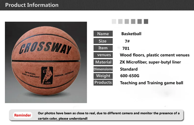 CROSSWAY A+++ Quality Official Size 7 Basketball Ball