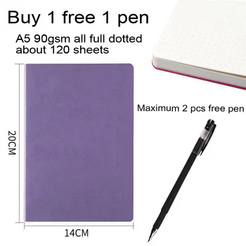 

A5 Dotted Bullet Journal Notebook 120 Sheets Soft Leather Note Pad 90 Gsm Custom Logo D30