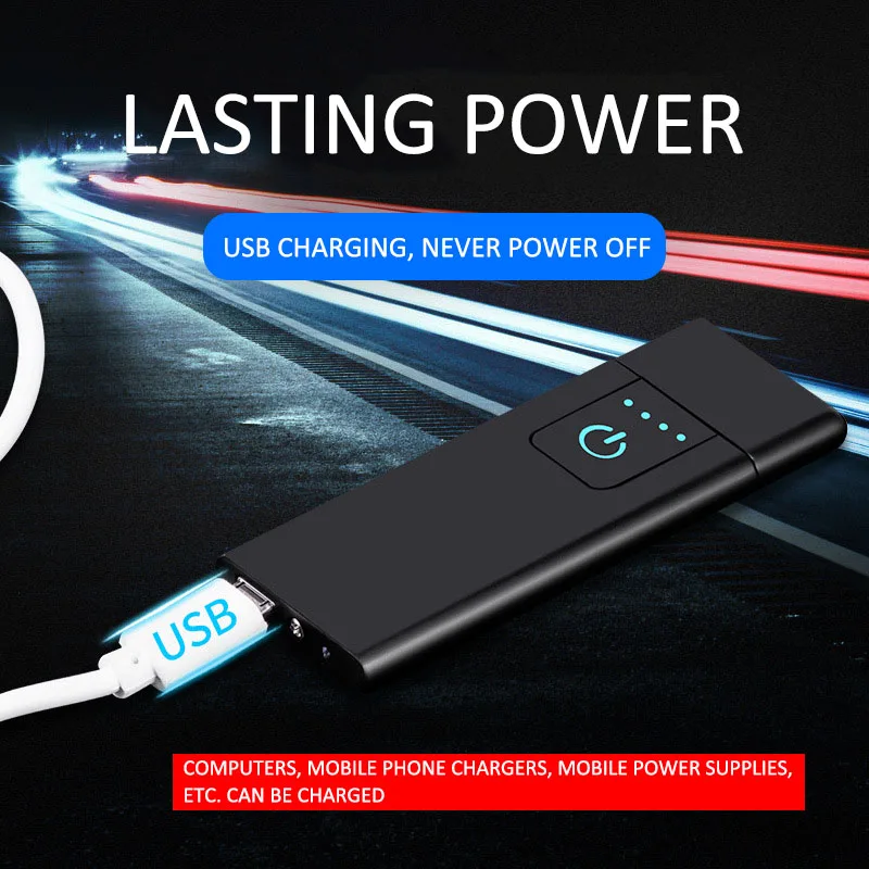 

Charging lighter Touchinduction windproof electronic ultra-thin USB cigarette lighter custom Metal Cigarette Accessories