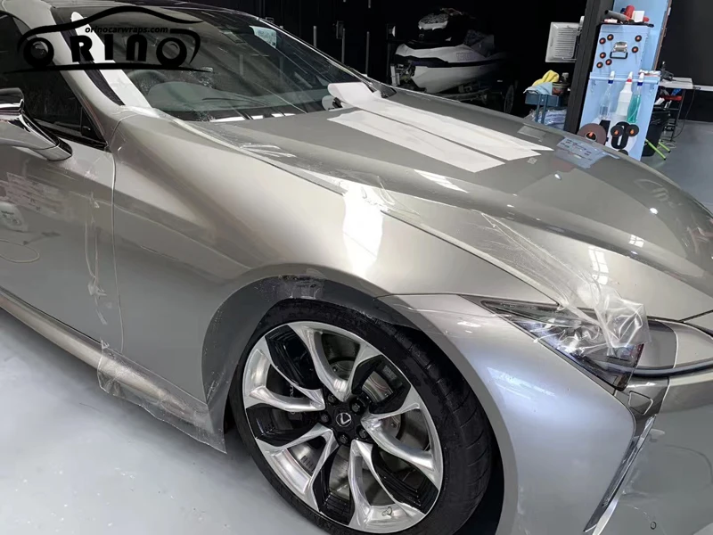 

Самовосстанавливающаяся прозрачная пленка для защиты краски автомобиля от царапин TPH материал PPF Размер 5 футов x 49 футов ORINO Автомобильные пленки