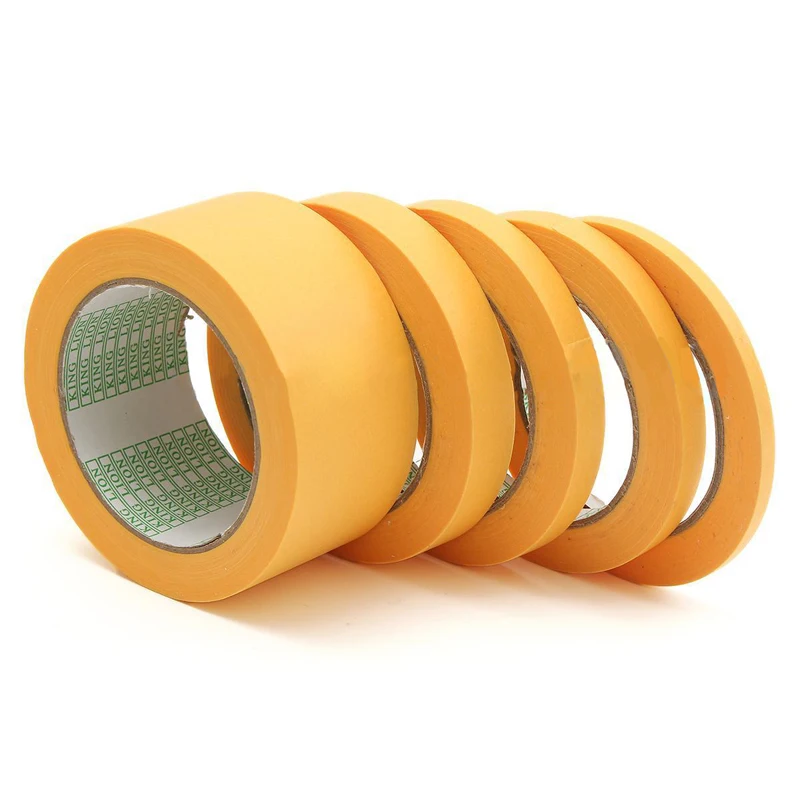 Mayitr 50M 6mm/10mm/12mm/18mm/50mm DIY Yellow Adhesive Masking Paint Spray Paper Tape