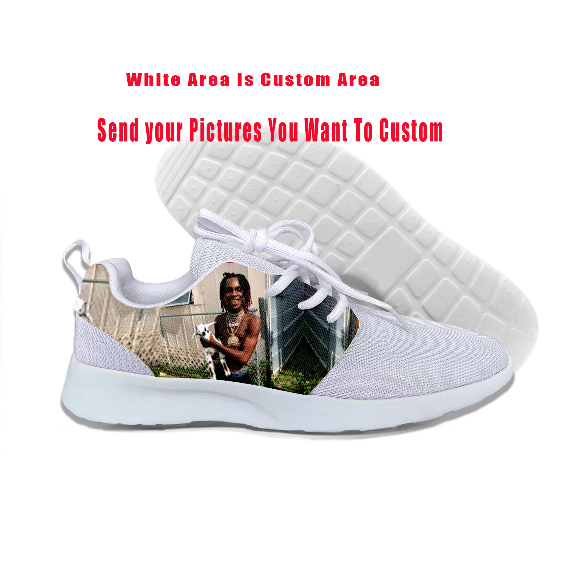 cheap 2019 Hot Cool Fashion Summer Handiness Casual Harajuku Shoes 3D Print For Man Woman Hip Hop Rap Music Rock Rapper YNW Melly