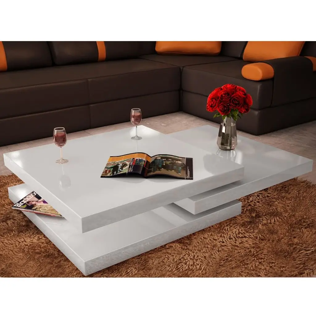 VidaXL Кофе Таблица 3 слоя High Gloss White | Мебель