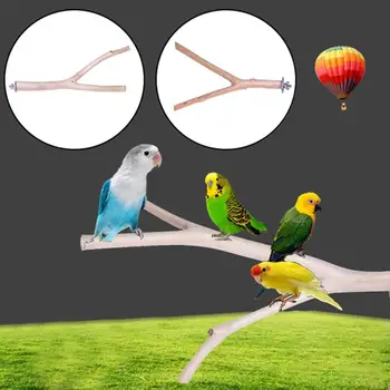 

2019 New Arrivials 1Pc 20cm Pet Parrot Raw Wood Fork Tree Branch Stand Rack Toy Hamster Branch Perches For Bird Cage