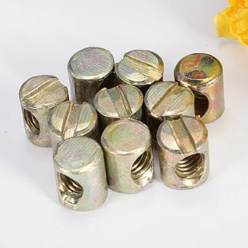 Cnim Hot 10pcs M6 Barrel Bolts Cross Dowel Slotted Furniture Nut For