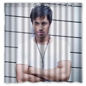 

Custom Waterproof Bathtub Screen Enrique Iglesias Mildewproof Bathroom Shower Curtain With 12 Hooks Decorative Spa Shelter 180*1