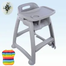 PP пластиковый детский обеденный высокий стульчик, 4 колеса детское кресло, детское кресло для кормления с регулируемым поддоном, может быть детское сиденье-бустер с бесплатным подарком