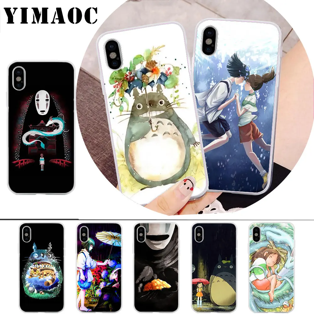 

YIMAOC Totoro Spirited Away Ghibli Miyazaki Anime Soft Silicone Case for iPhone X r s Xr Xs Max 8 7 6S 6 Plus 5 5s SE