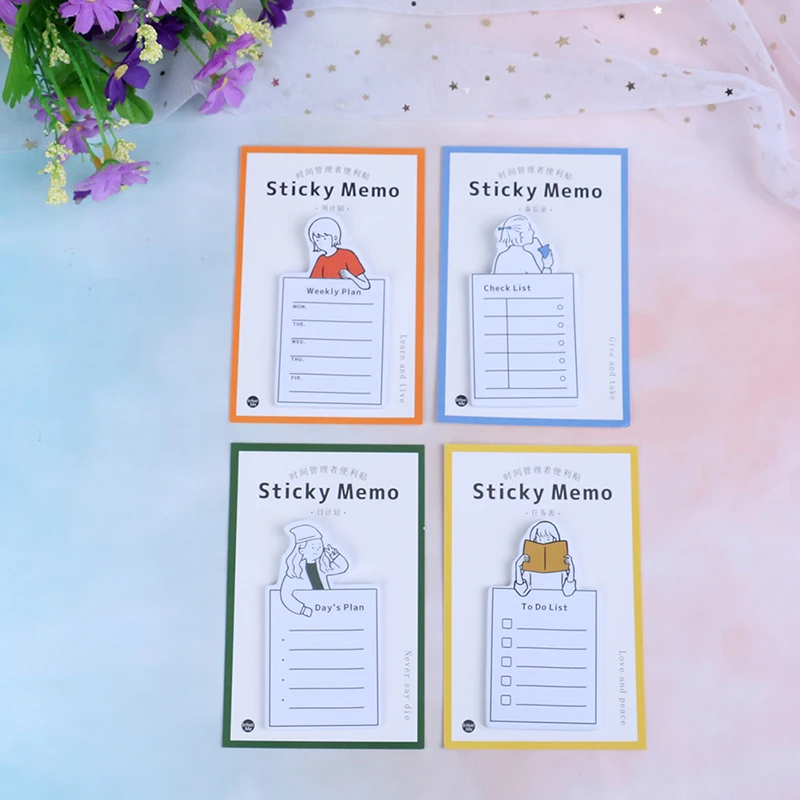 

Hot 1pc Basic Sticky Notes Notepad School Office Stationery Planner Memo Pad Time Manager Post it