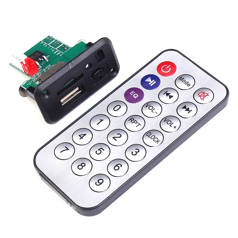 

Mini 5V 12V MP3 Decoder Board Decoding Module For MP3 WAV U Disk TF Card 3W*2 USB Amplifier Speaker With Remote Control