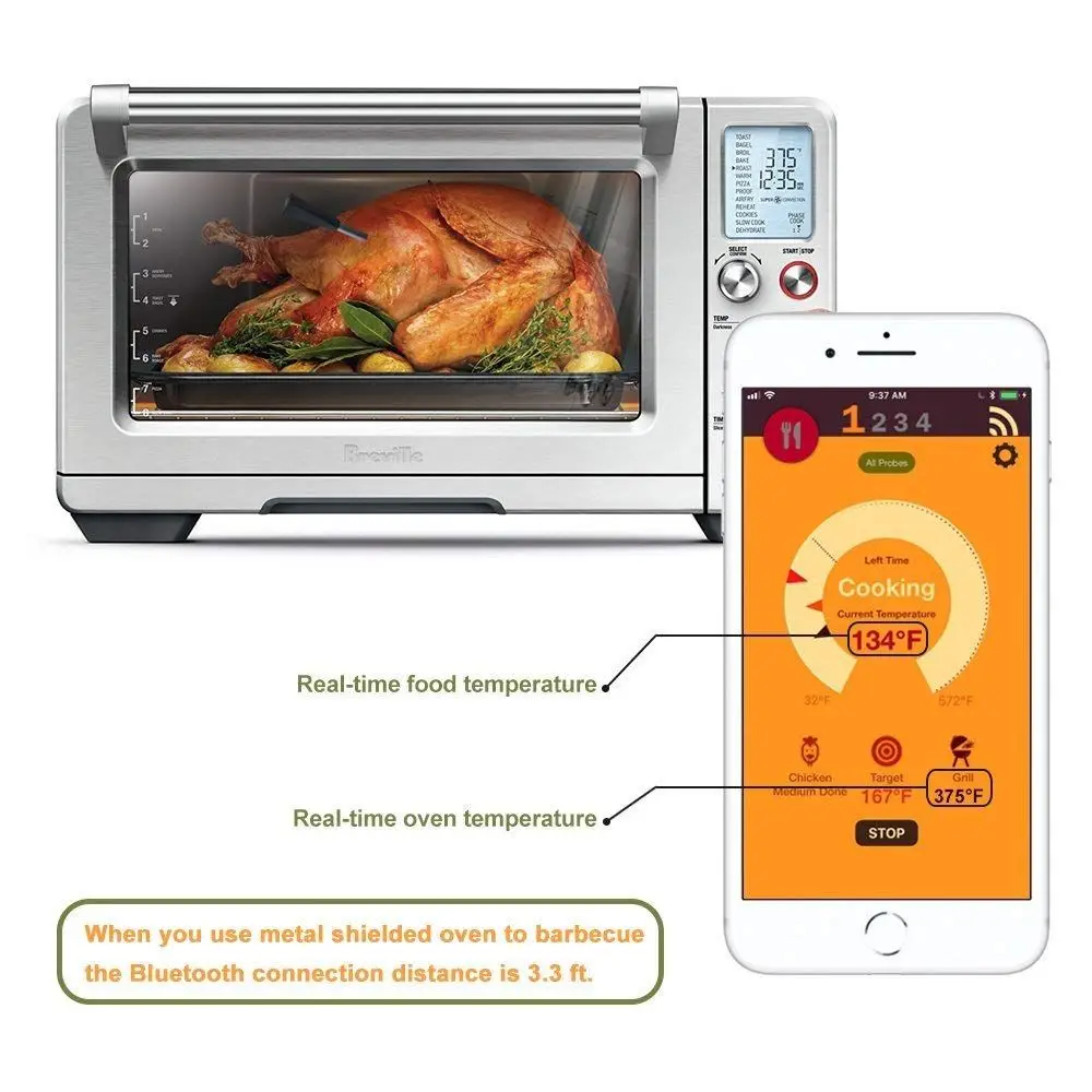 Wireless Alimentare A Base di Carne Bistecca Termometro per Forno Grill  Barbecue Fumatore Girarrosto Cucina Smart Bluetooth Digitale Accessori Per  Barbecue|Temperature Gauges| - AliExpress