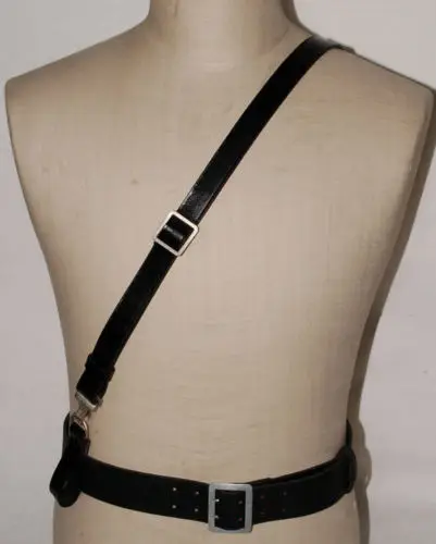 

WWII GERMAN ARMY OFFICER LEATHER CROSS STRAP SHOULDER STRAP - World military Store