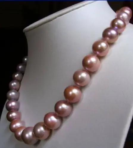 

Hot selling free shipping*******HOT AAA+10-11MM GENUINE SOUTH SEA PURPLE PEARL NECKLACE 17" 14k Gold Clasp